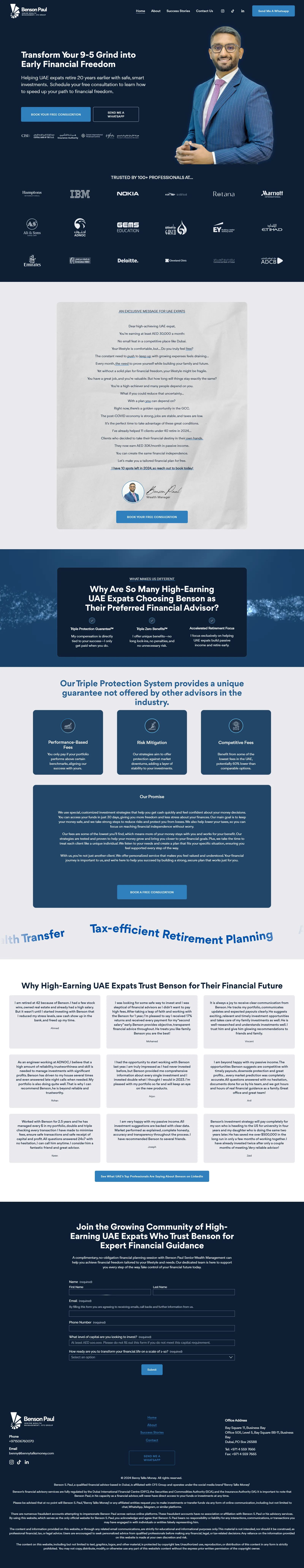 Bensonspaul website design — screenshot of the redesigned site